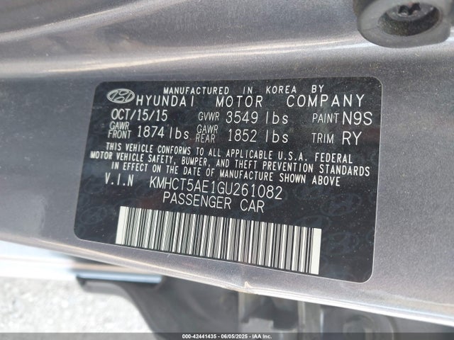 KMHCT5AE1GU261082 Hyundai ACCENT SE