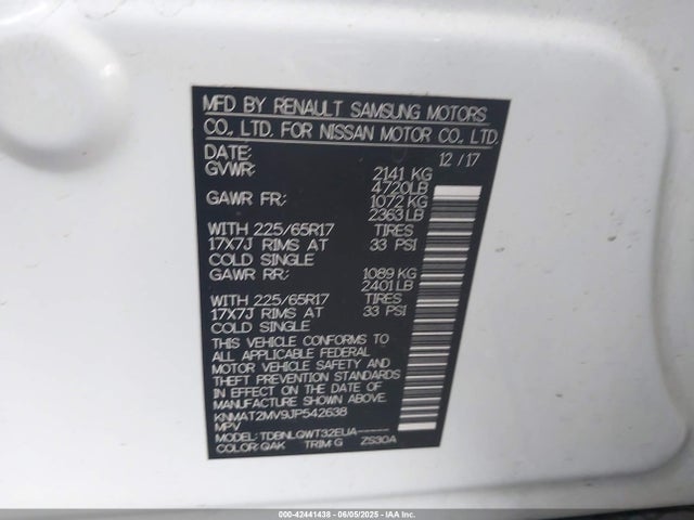 KNMAT2MV9JP542638 Nissan Rogue