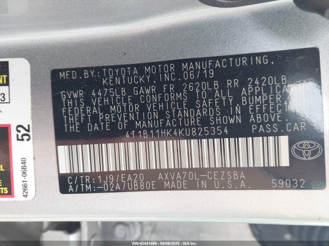 4T1B11HK4KU825354 Toyota a25a-fks