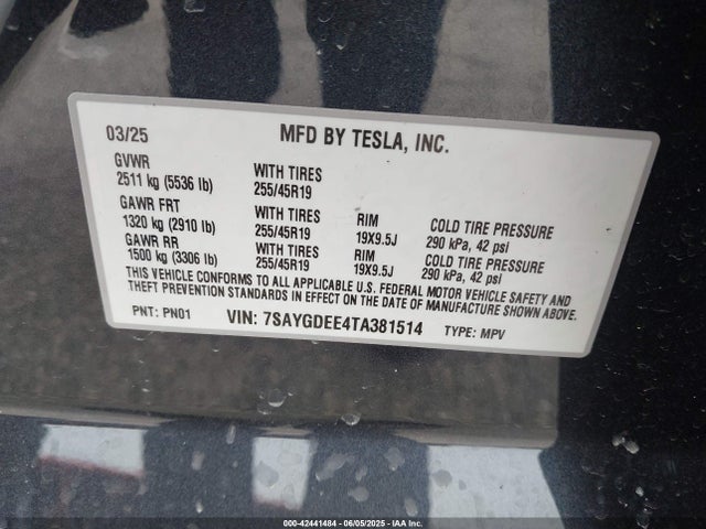 2026 TESLA MODEL Y 7SAYGDEE4TA381514 Photo 8