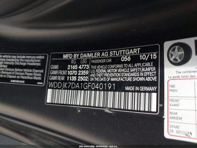 Mercedes-Benz 2016 2016 WDDJK7DA1GF040191 Image 9