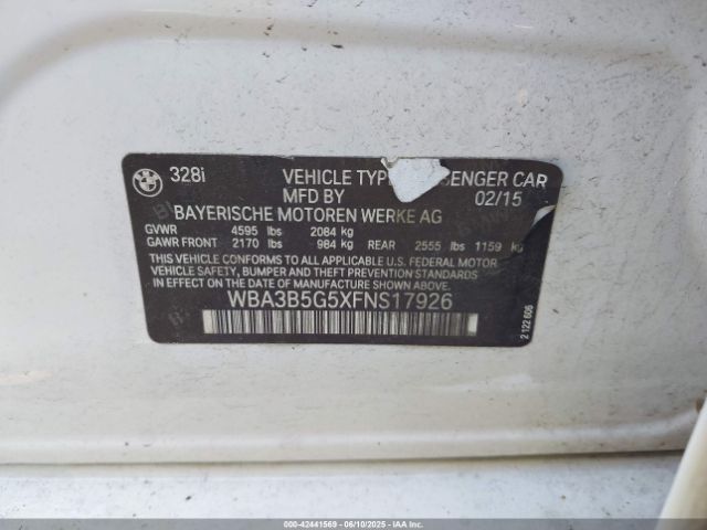 2015 BMW 328I WBA3B5G5XFNS17926 Photo 8