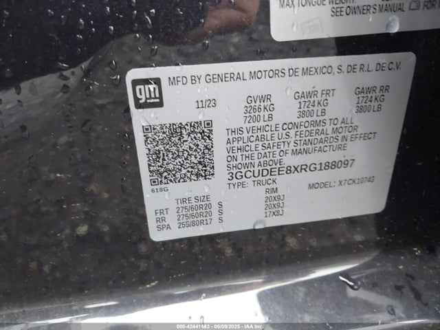 3GCUDEE8XRG188097 Chevrolet lz0