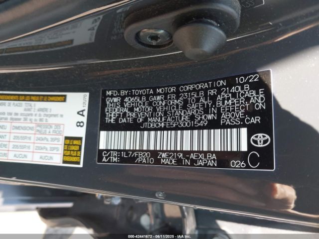 2023 TOYOTA COROLLA JTDBCMFE5P3001549 Photo 8