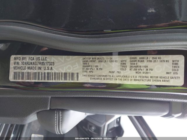 1C4RJKAG7R8517323 Jeep Grand Cherokee L Altitude 4x4