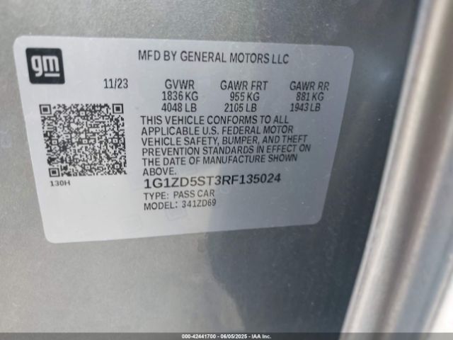1G1ZD5ST3RF135024 Chevrolet Malibu Fwd 1lt
