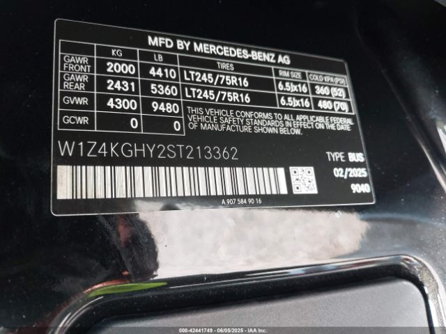 W1Z4KGHY2ST213362 Mercedes-Benz Sprinter 2500 High Roof 4-cyl Diesel