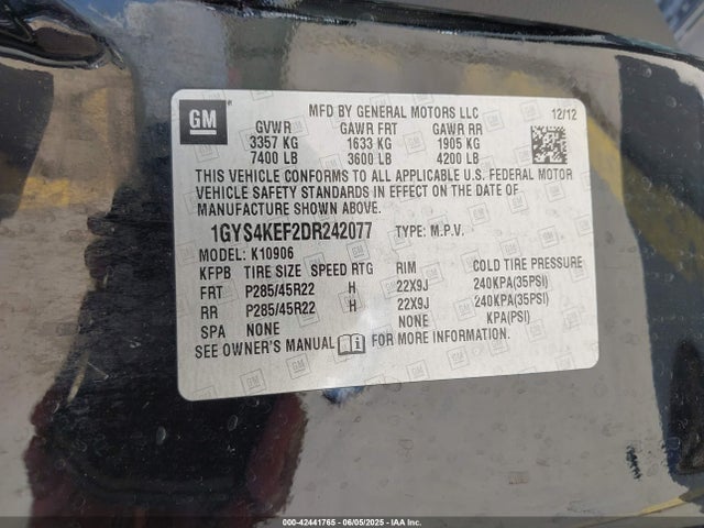 2013 CADILLAC ESCALADE ESV 1GYS4KEF2DR242077 Photo 8
