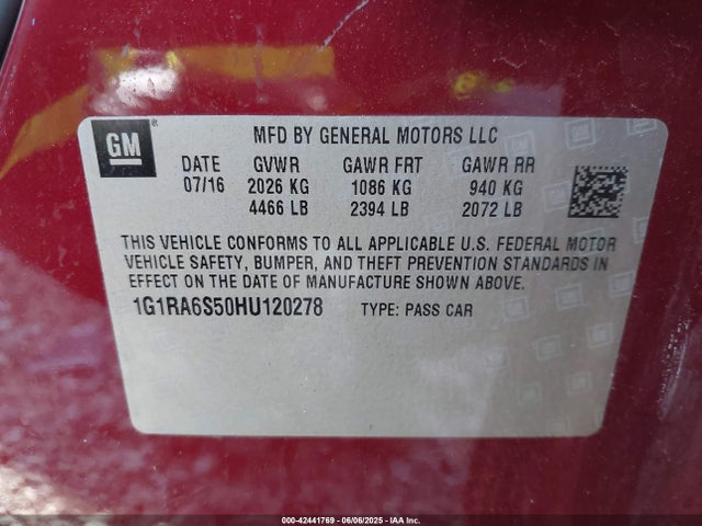 1G1RA6S50HU120278 Chevrolet l3a - di: direct injectio, vvt: variable valve timing, hybrid, gen 1