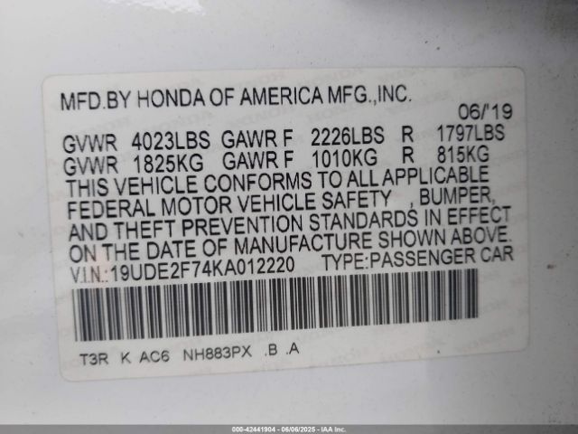 2019 ACURA ILX 19UDE2F74KA012220 Photo 8