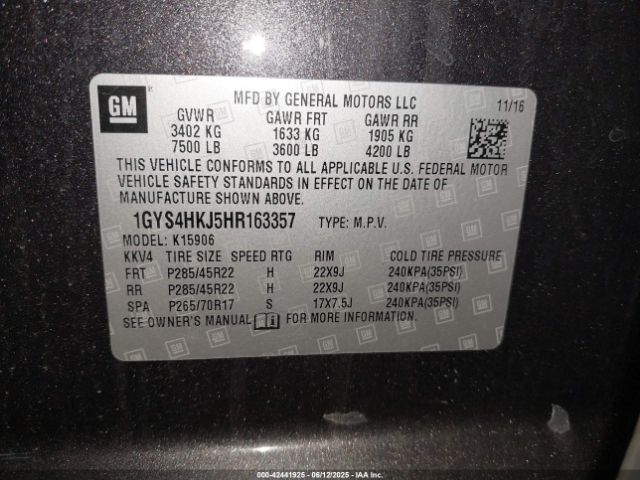 2017 CADILLAC ESCALADE ESV 1GYS4HKJ5HR163357 Photo 8