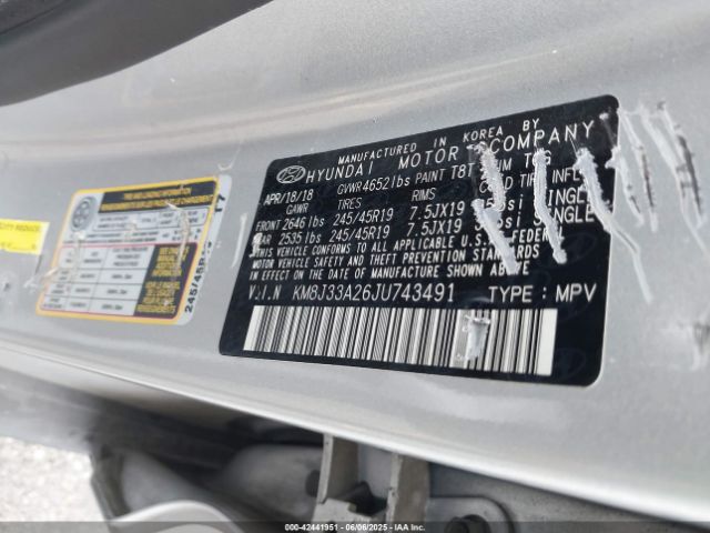 2018 HYUNDAI TUCSON KM8J33A26JU743491 Photo 8