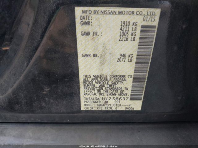 1N4AL3AP1FC256637 Nissan Altima 2.5 Sv