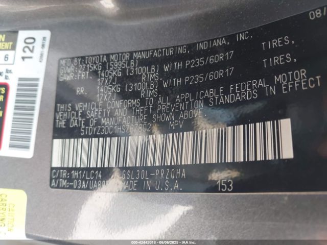 2017 TOYOTA SIENNA 5TDYZ3DC1HS767802 Photo 8