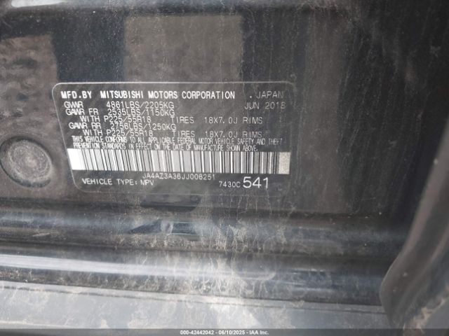 2018 MITSUBISHI OUTLANDER JA4AZ3A36JJ006251 Photo 8