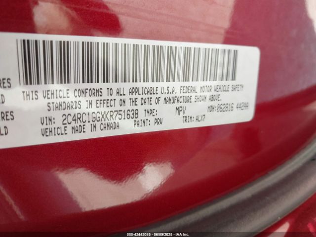 2019 CHRYSLER PACIFICA 2C4RC1GGXKR751638 Photo 8