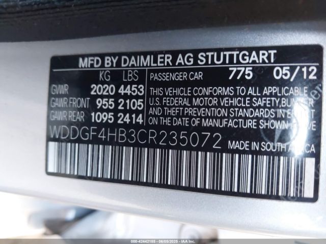 2012 MERCEDES-BENZ C 250 WDDGF4HB3CR235072 Photo 8