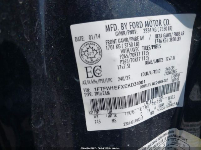 2014 FORD F-150 1FTFW1EFXEKD34981 Photo 8