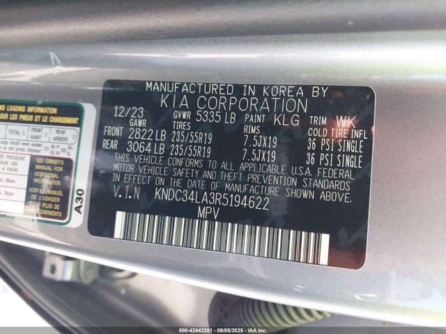 KNDC34LA3R5194622 KIA 2024