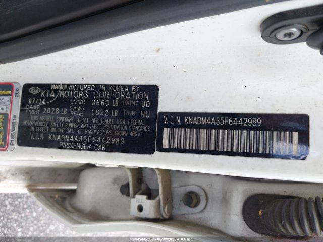 KNADM4A35F6442989 KIA RIO LX