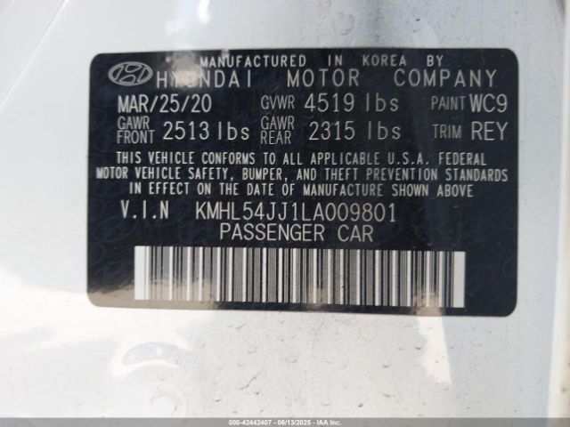 KMHL54JJ1LA009801 Hyundai gdi, nu pe