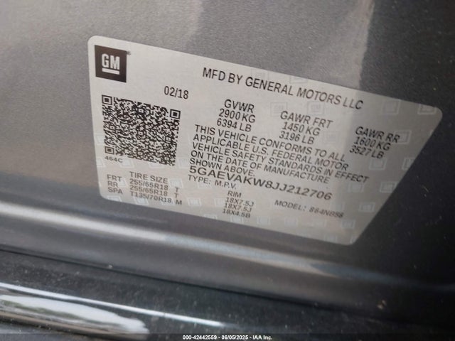 5GAEVAKW8JJ212706 Buick Enclave Essence