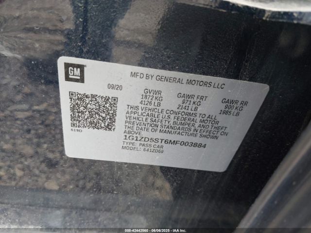 2021 CHEVROLET MALIBU 1G1ZD5ST6MF003884 Photo 8