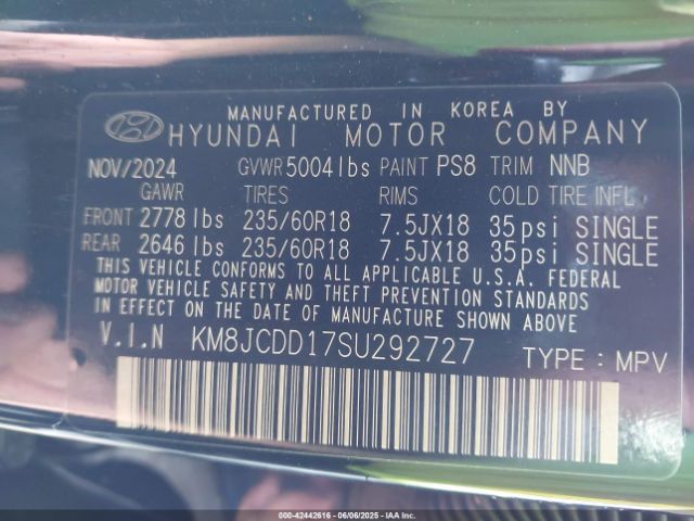 2025 HYUNDAI TUCSON HYBRID KM8JCDD17SU292727 Photo 8