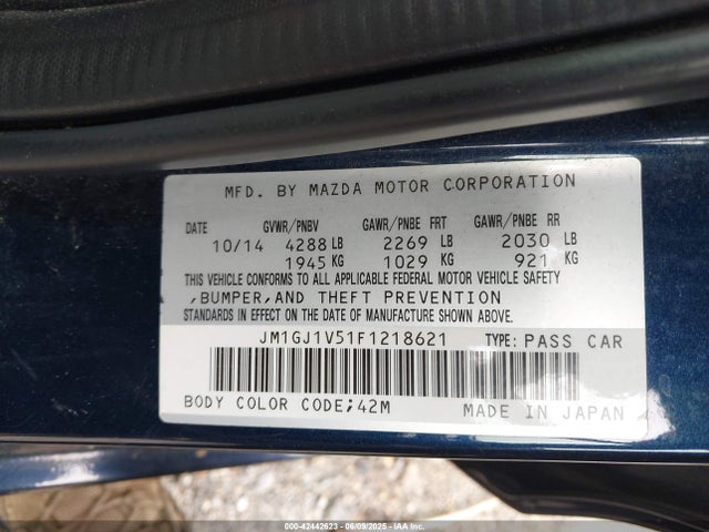 JM1GJ1V51F1218621 Mazda MAZDA6