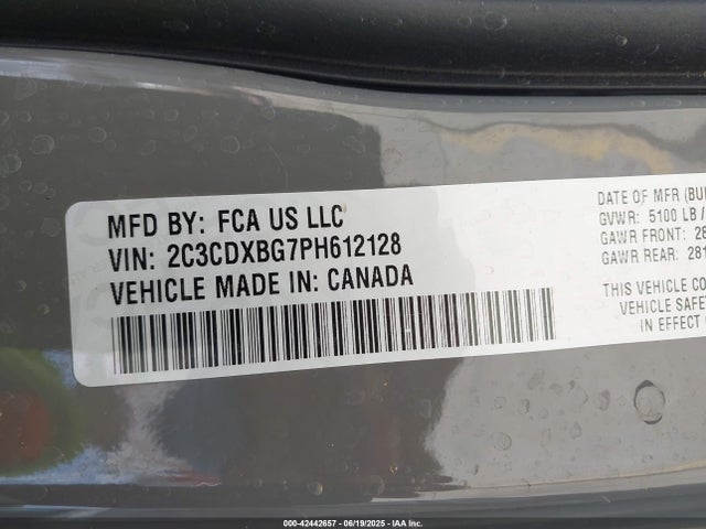 2C3CDXBG7PH612128 Dodge 2023