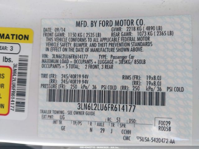 3LN6L2LU6FR614177 Lincoln 2015