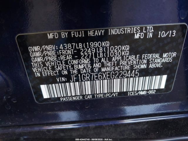 2014 SUBARU IMPREZA WRX JF1GR7E6XEG229445 Photo 8
