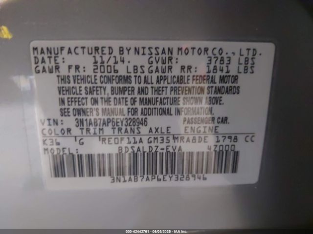 2014 NISSAN SENTRA 3N1AB7AP6EY328946 Photo 8