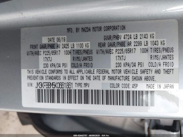 2019 MAZDA CX-5 JM3KFBBM5K0661861 Photo 8