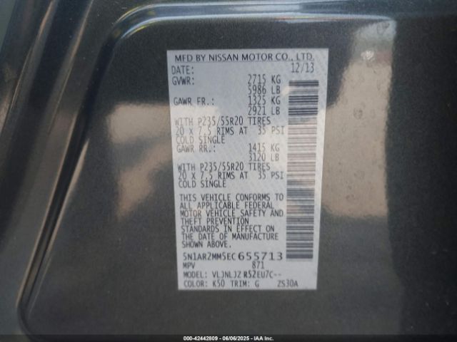 2014 NISSAN PATHFINDER 5N1AR2MM5EC655713 Photo 8