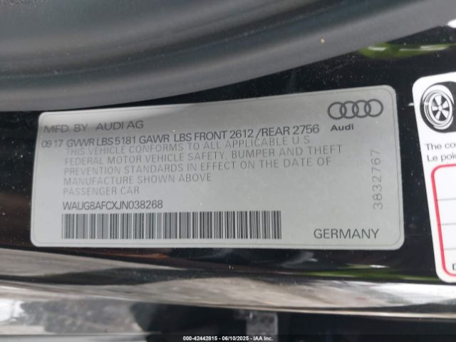 2018 AUDI A6 WAUG8AFCXJN038268 Photo 8