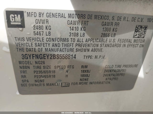 2011 CADILLAC SRX 3GYFNGEY2BS558814 Photo 8