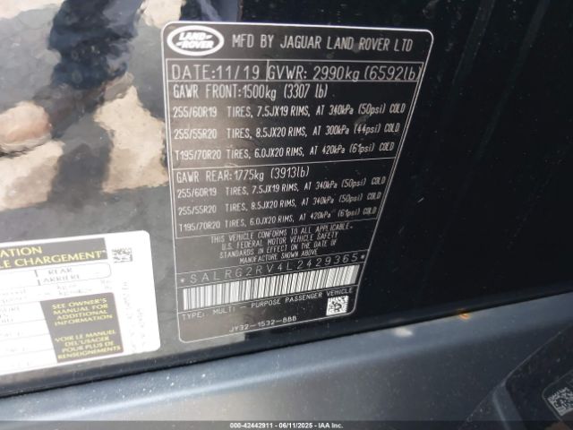 2020 LAND ROVER DISCOVERY SALRG2RV4L2429365 Photo 8