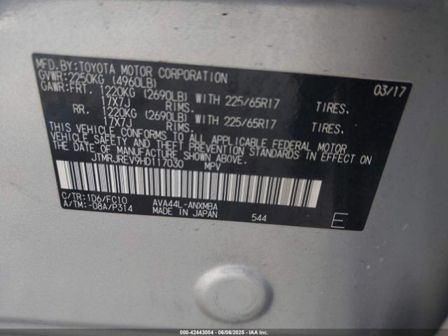 2017 TOYOTA RAV4 HYBRID JTMRJREV9HD117030 Photo 8