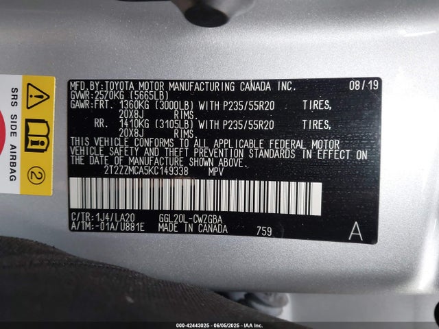 Lexus 2gr-fks 2019 2T2ZZMCA5KC149338 Image 9