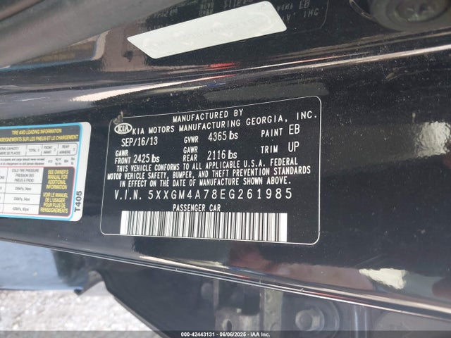 5XXGM4A78EG261985 KIA dohc gdi theta ii