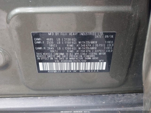 4S4BSANC2H3257484 Subaru u5