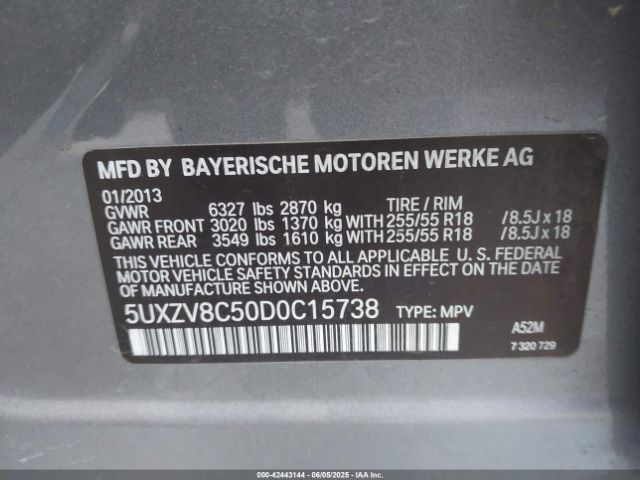 2013 BMW X5 5UXZV8C50D0C15738 Photo 8