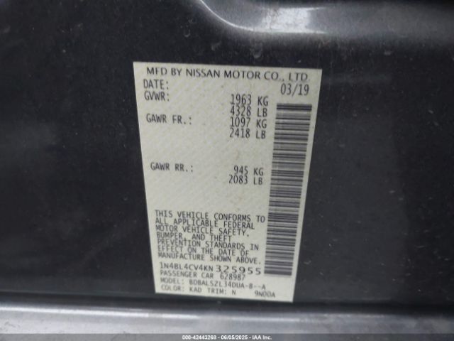 1N4BL4CV4KN325955 Nissan 2019