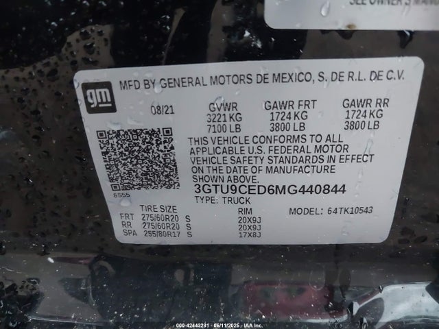 3GTU9CED6MG440844 GMC l84 - di, alum, gen 5, var 2