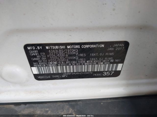 2017 MITSUBISHI OUTLANDER SPORT JA4AP3AU6HZ035470 Photo 8