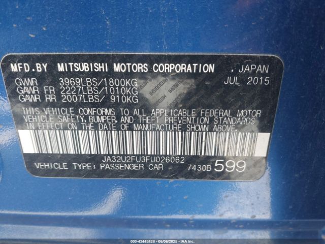 JA32U2FU3FU026062 Mitsubishi LANCER ES