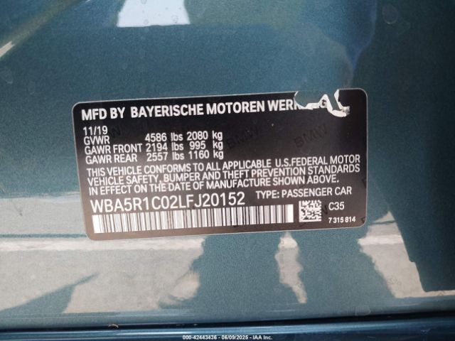 2020 BMW 330I WBA5R1C02LFJ20152 Photo 8