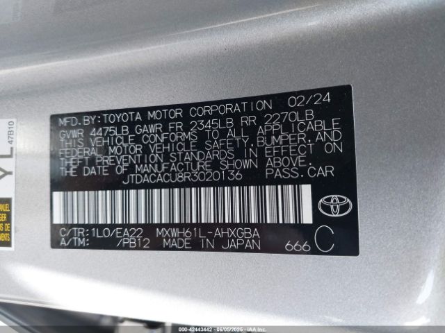 JTDACACU8R3020136 Toyota m20a-fxs