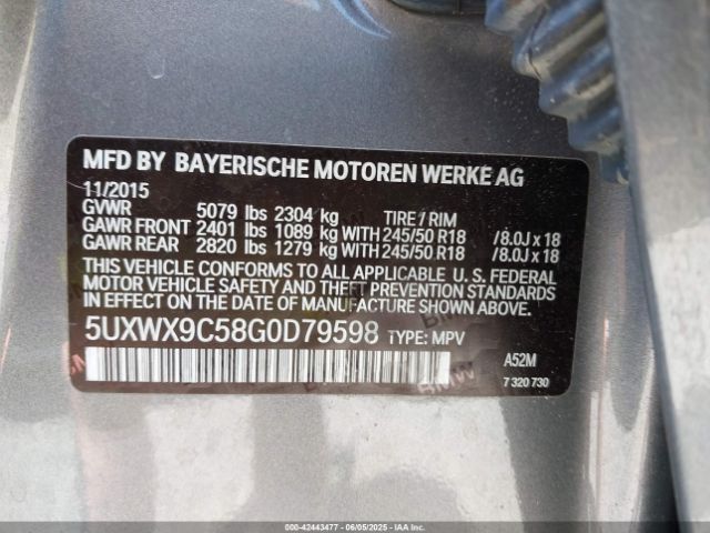 5UXWX9C58G0D79598 BMW X3 Xdrive28i